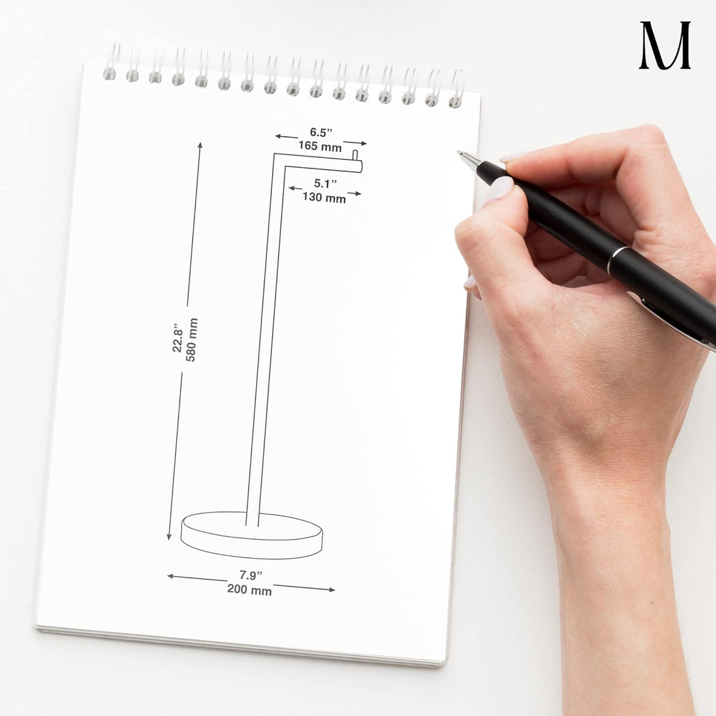 Marmolux Acc Free Standing Toilet Paper Holder - Modern Matte Black Design for 4 Rolls