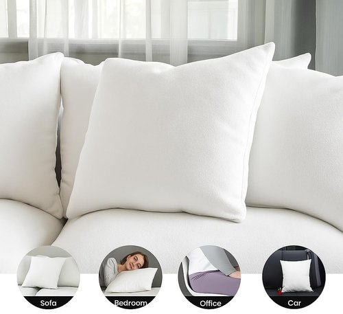 Foamily Throw Pillow Inserts 100% Cotton 4 Pack 18x18 Pillow Inserts for Decorative Pillows for Couch and Bed Indoor Cotton Pillow Stuffing