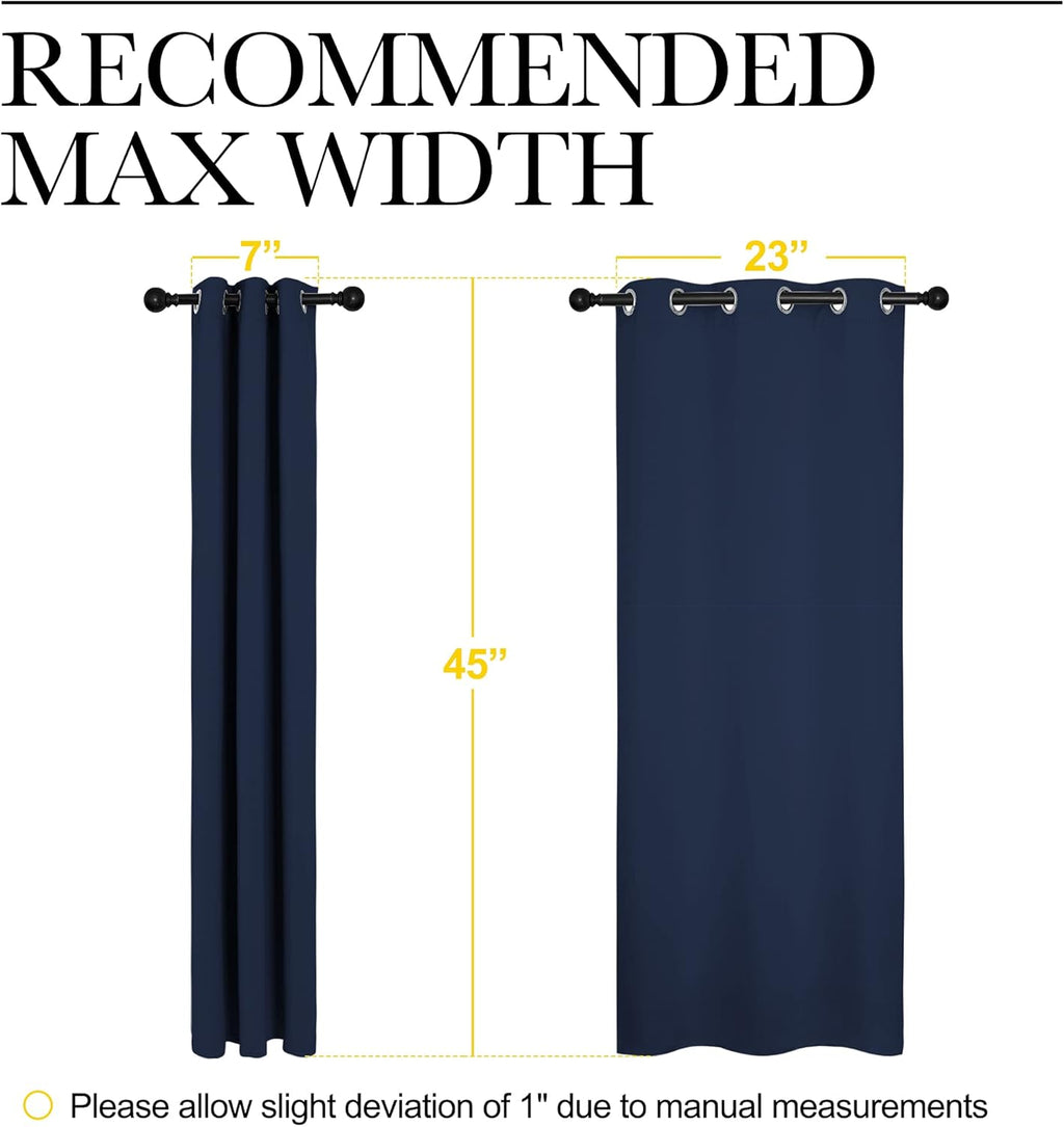 NICETOWN Blackout Curtains - All Season Thermal Insulated Grommet Drapes for Kids' Room | Navy, 29 x 45 Inch