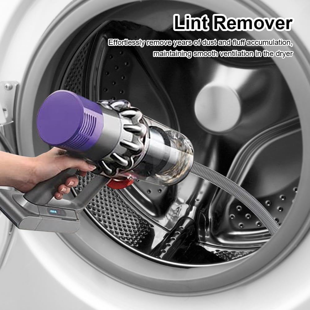 Dryer Vent Cleaner Kit,Dryer Vent Lint Hose for Dyso-n,Dryer Lint Vacuum Attachment V7 V8 V10 V11 V12 V15,Dryer Lints Remover Hose Replacement Parts Attachment (Grey,Size:80cm/31.5inch)