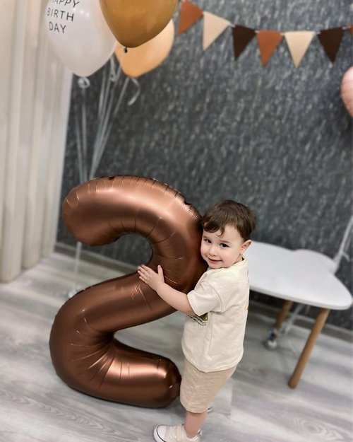 Chocolate 2nd Birthday Balloon - 40 Inch Dark Brown Number 2 Decoration for Parties