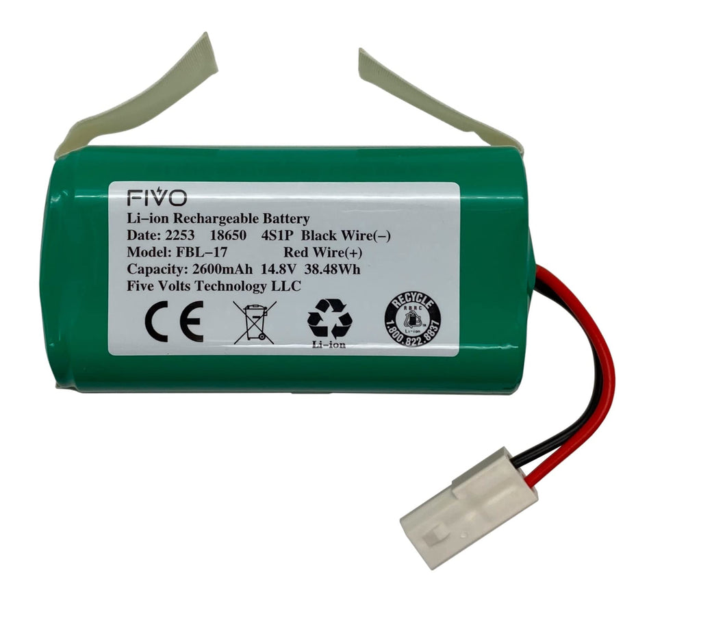 FIVO Replacement Battery for Bissell EV675, 2503, 2933, 2859, 3115, Bob Sweep WJ540011, WP460011RO Robotic Vacuum 2600mAh 14.8V