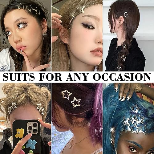 Seneeel 30 PCS Star Hair Clips Snap Metal Non Slip Hair Accessories for Women Girls