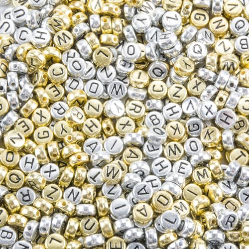 200pcs Gold Acrylic Letter Z Beads | 4x7mm for Bracelets & Jewelry