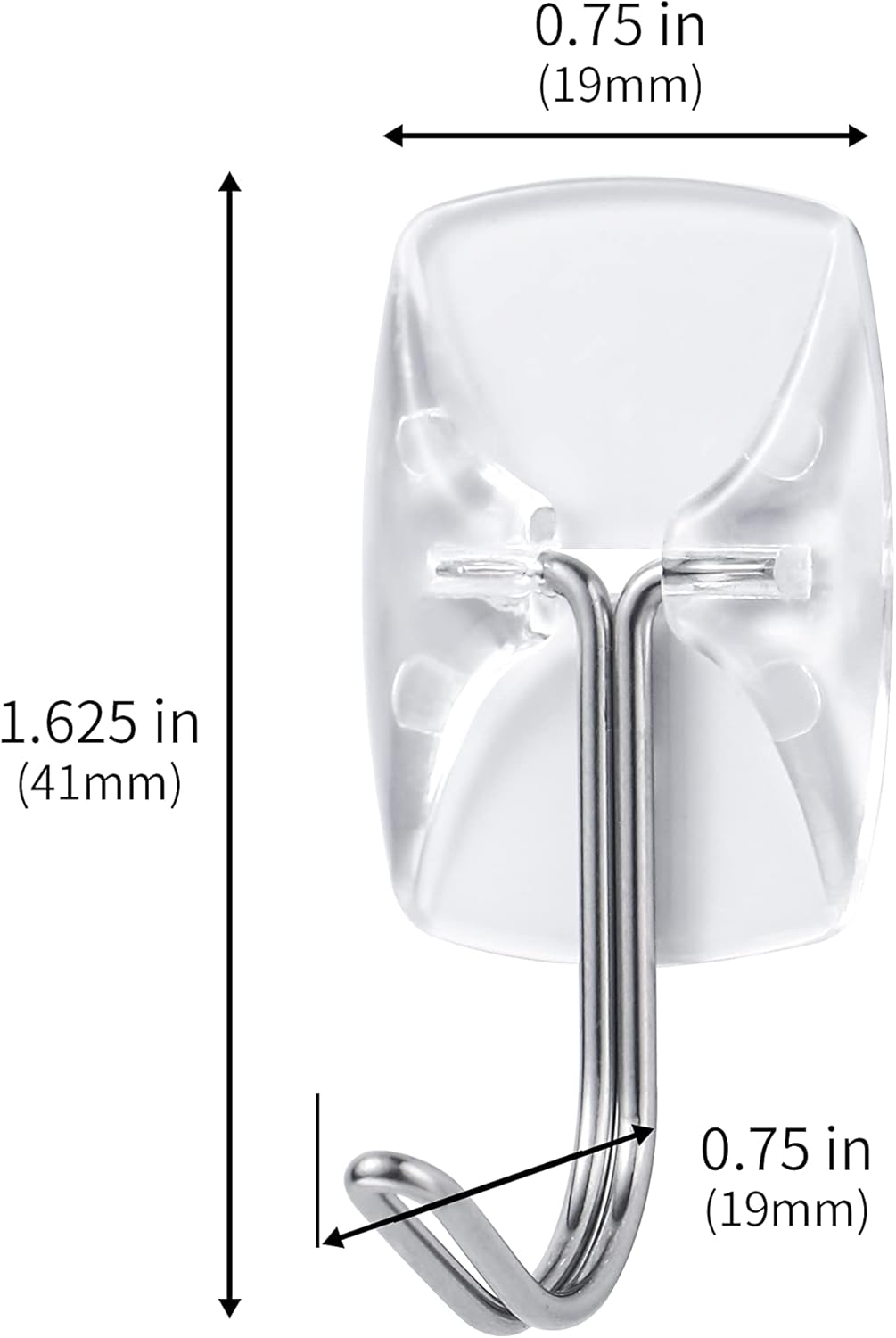MOVELYST Heavy-Duty Clear Wire Hanger Hooks - 15 Small Hooks with 30 Removable Adhesive Strips