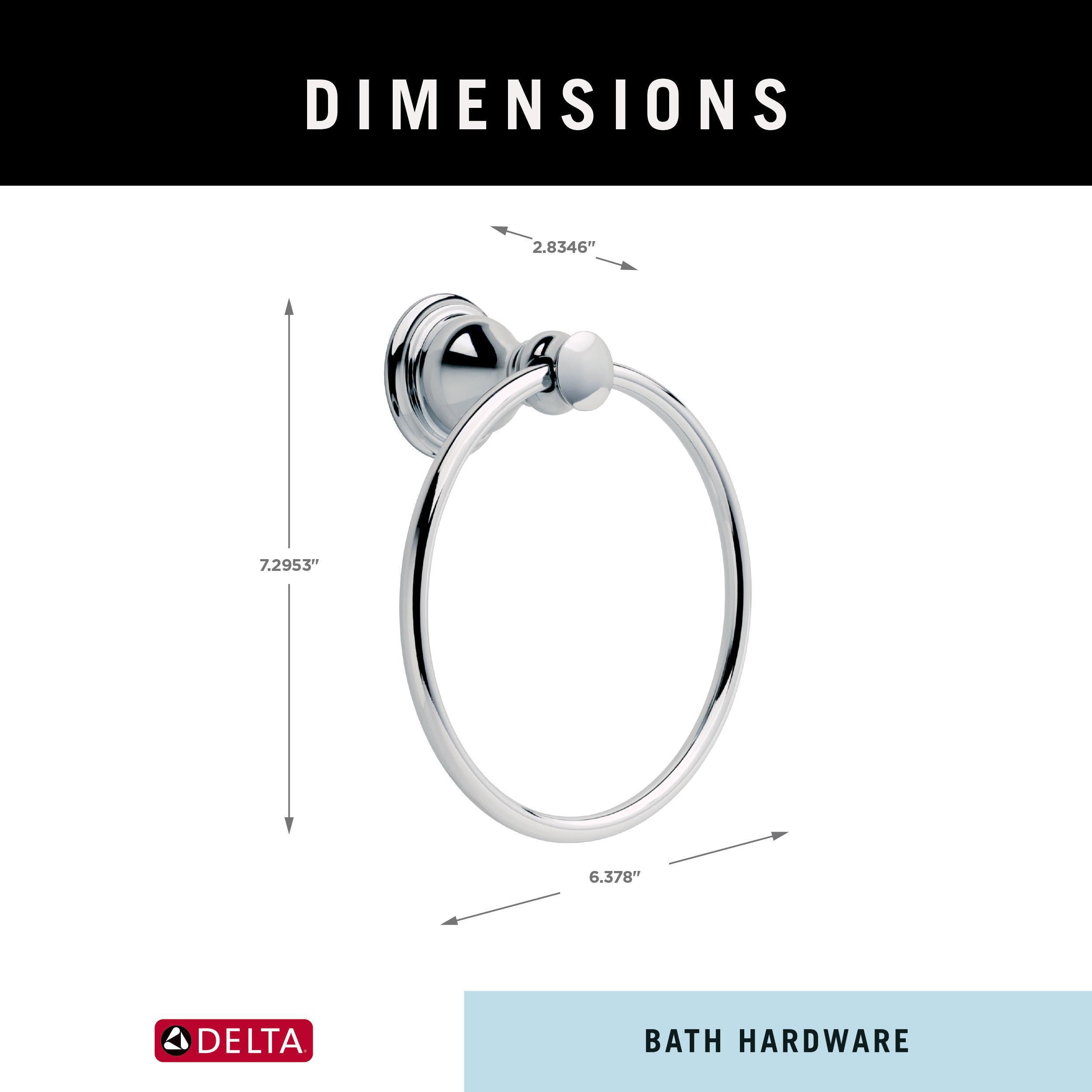 Delta Aubrey (1-Pack) Hand Towel Holder Polished Chrome Towel Racks for Bathroom Wall Round Towel Ring Holder for Bath Towel Hanger for Kitchen, Bathroom Accessories AUB46-PC