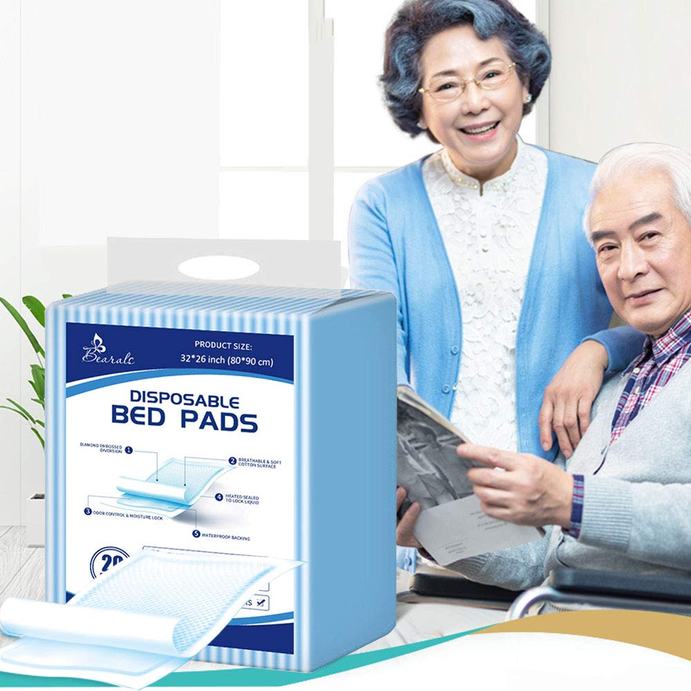 Regine Switzerland Disposable Bed Pads - Extra Large Leak-Proof Underpads (32”x36”, 20 Count)