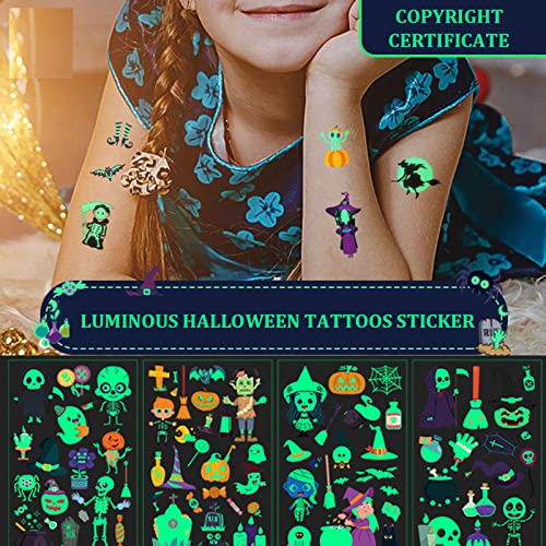 Felico Glow in the Dark Halloween Temporary Tattoos for Kids, 360 Pcs