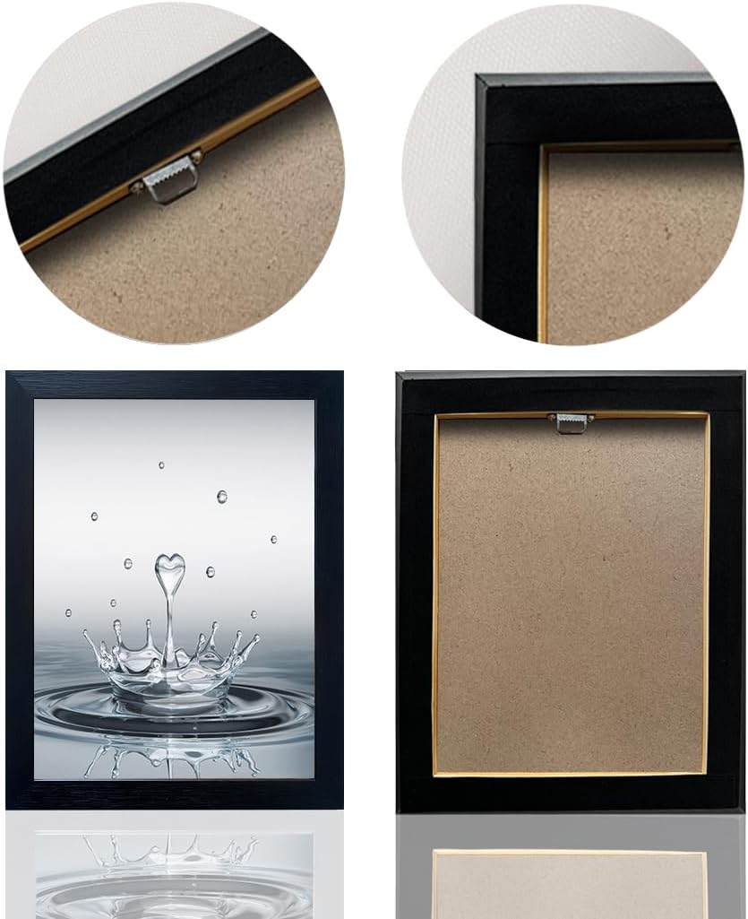 Skiennix Framed Bathroom Wall Art - Heart Water Drop Splash Canvas Print | Modern Home Decor