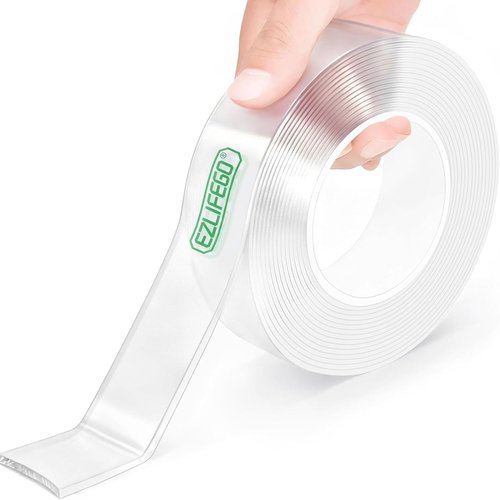 EZlifego Heavy-Duty Double Sided Tape - Clear Nano Adhesive for Picture Hanging (9.85FT)