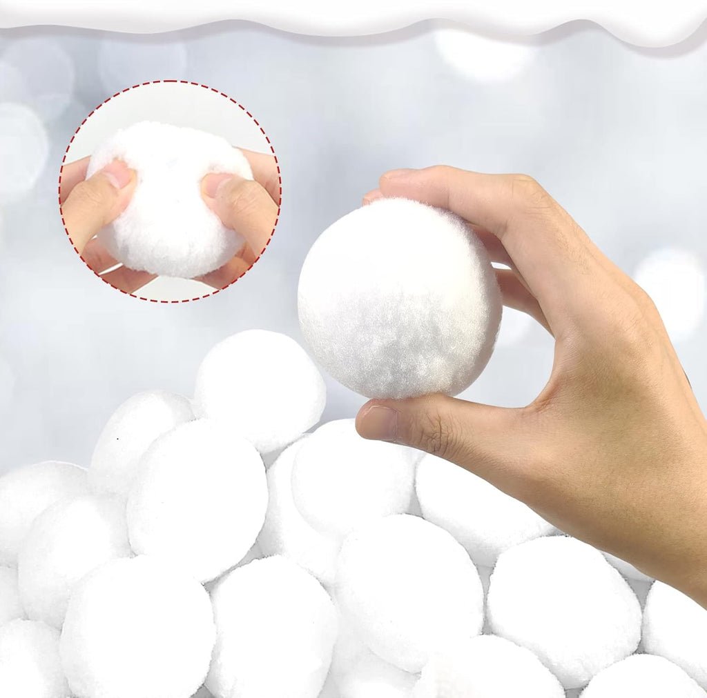 Skiennix 20 Pack Jumbo Fake Snowballs - 3 Inch Indoor/Outdoor Christmas Snow Toys for Winter Fun