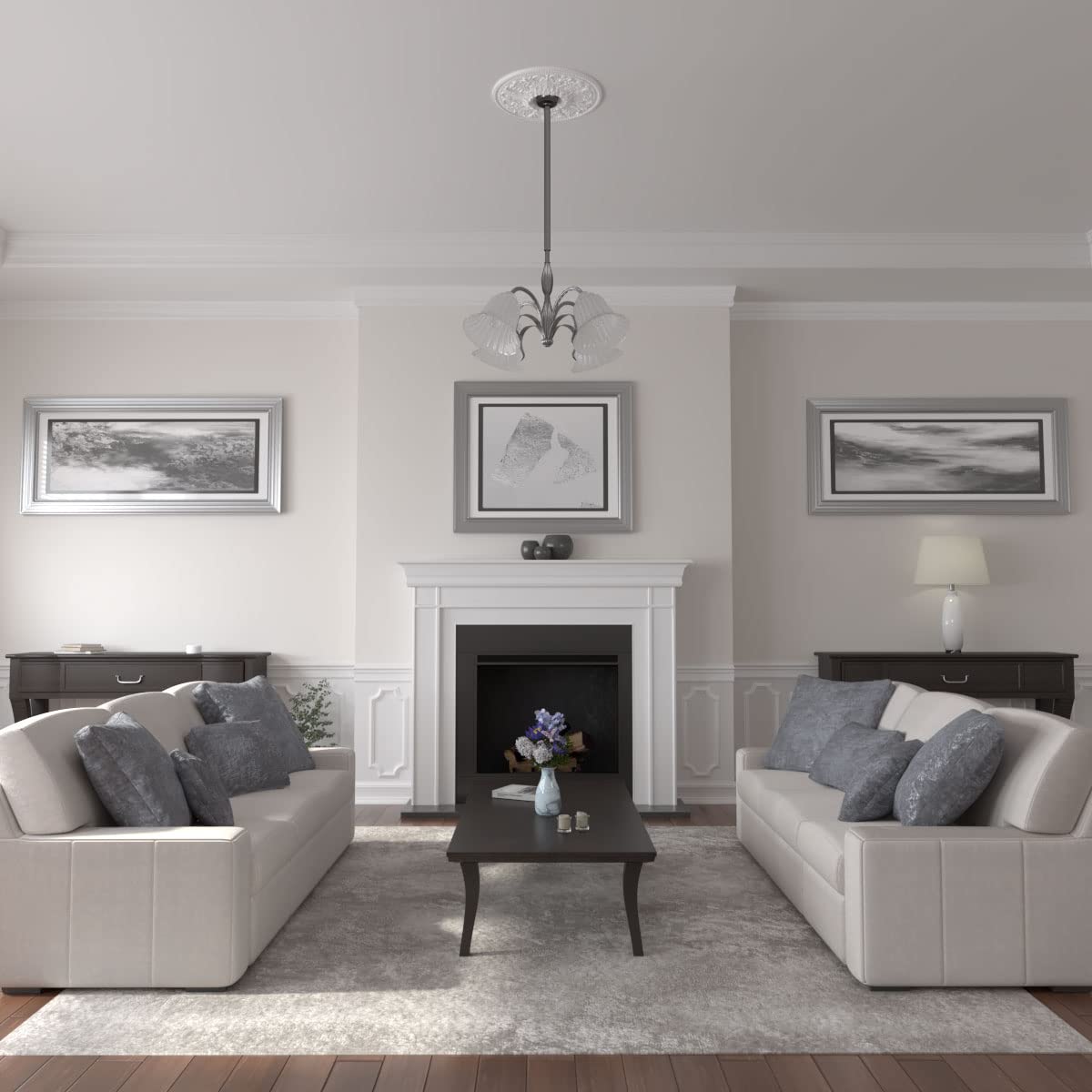 Ekena Millwork CM23AS 23 7/8-Inch OD x 4 1/8-Inch ID Ashley Ceiling Medallion