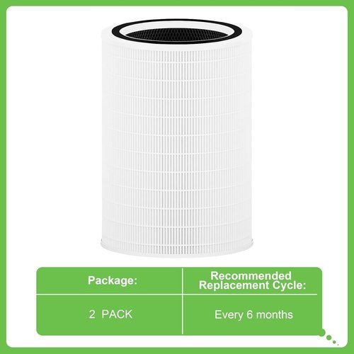 Hichoryer 12010 H13 True HEPA Replacement Filter Compatible with Clorox Large Room Air Purifier 11010 & 11011, 1,500 Sq Ft, 3-in-1 True HEPA and Activated Carbon Filter, 2 Pack