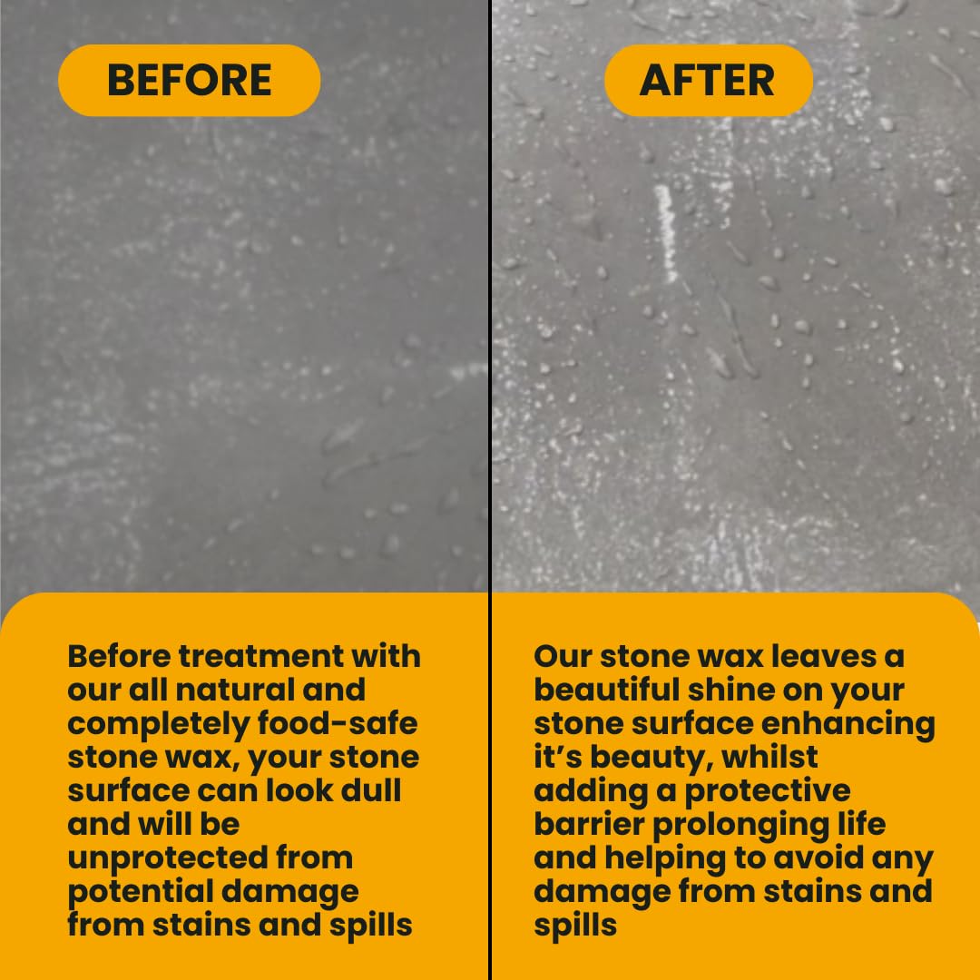 Rhoose Point Remedies Beeswax Polish for Stone & Concrete 3.5 Fl Oz – Cleans, Seals & Protects Natural & Man-Made Surfaces inc. Marble, Quartz, Granite, Slate, Ceramic