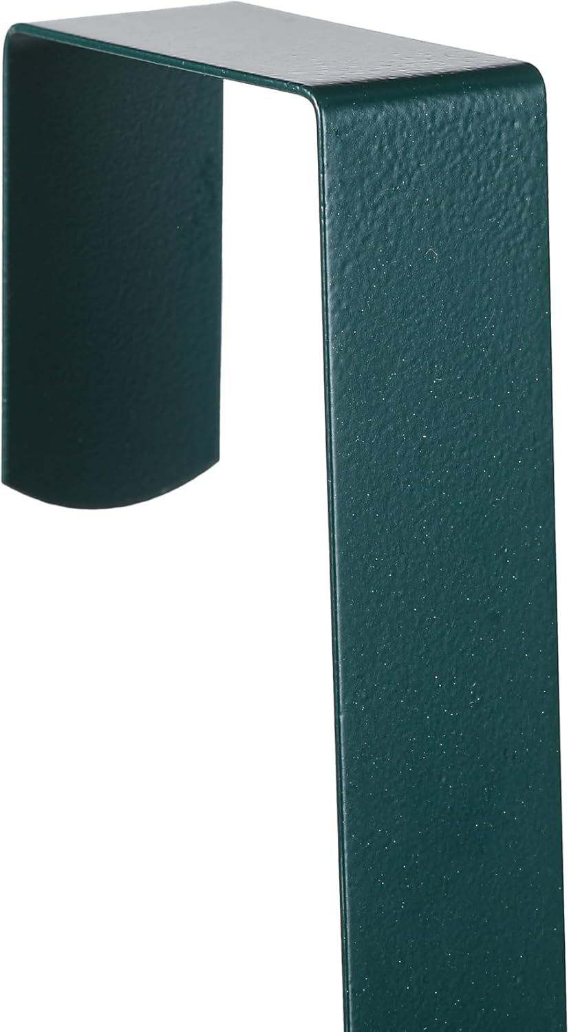 Sattiyrch 15" Wreath Hanger - Sturdy Steel Over The Door Hook for Front Door (Green, 4")