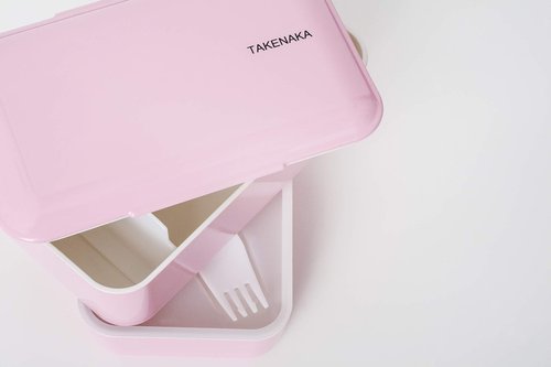 Bento Bite Dual from TAKENAKA, Eco-Friendly and Sustainable Japanese Style Bento Lunch Box (Candy Pink)
