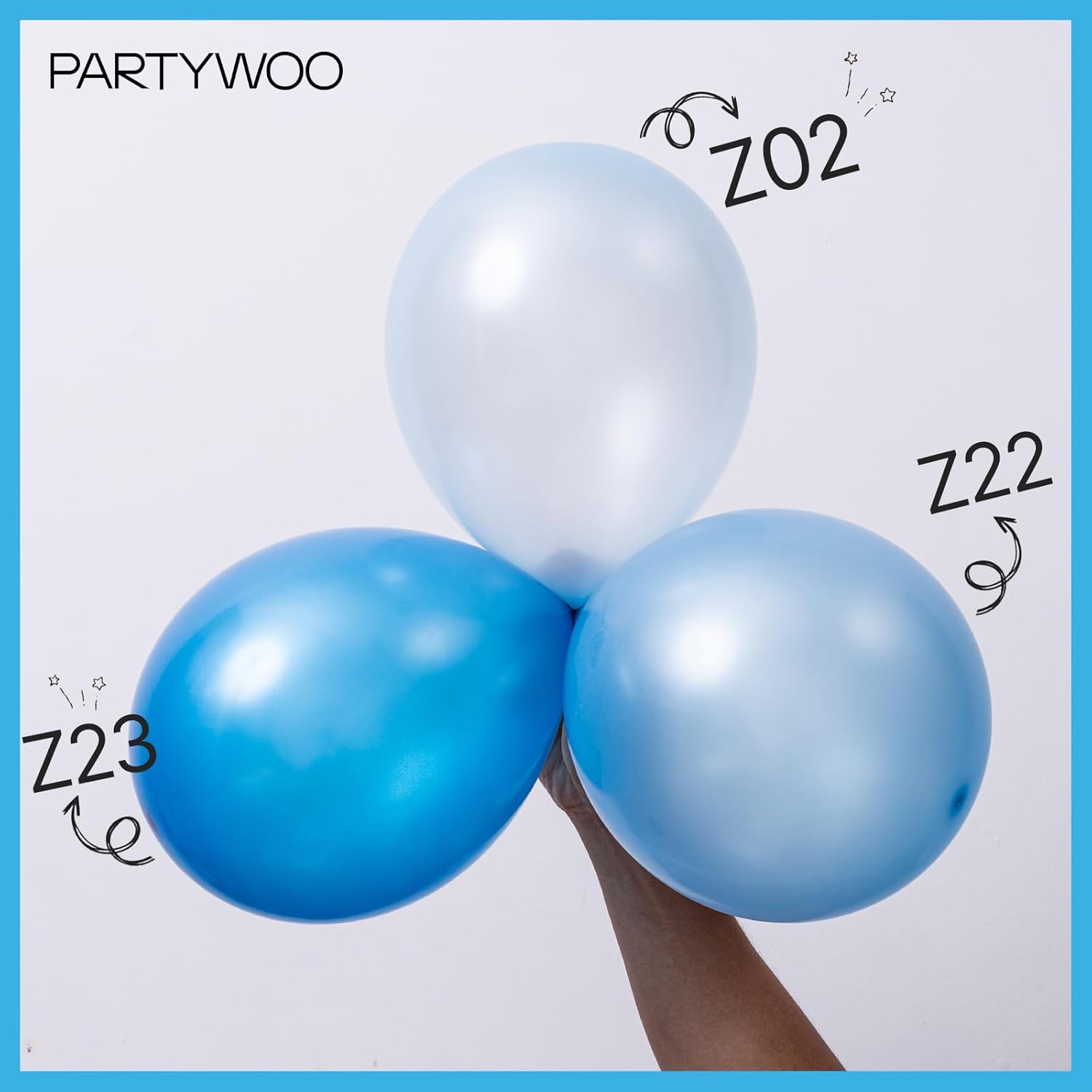 PartyWoo Pearl Light Blue Balloons - 50 Pcs 12 Inch Baby Pastel Blue for Graduation & Baby Showers