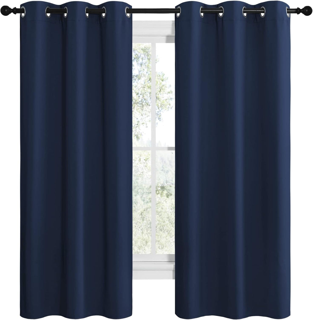 NICETOWN Blackout Curtains - Thermal Insulated Grommet Drapes for Kids' Room | Navy, 42 x 68 Inches
