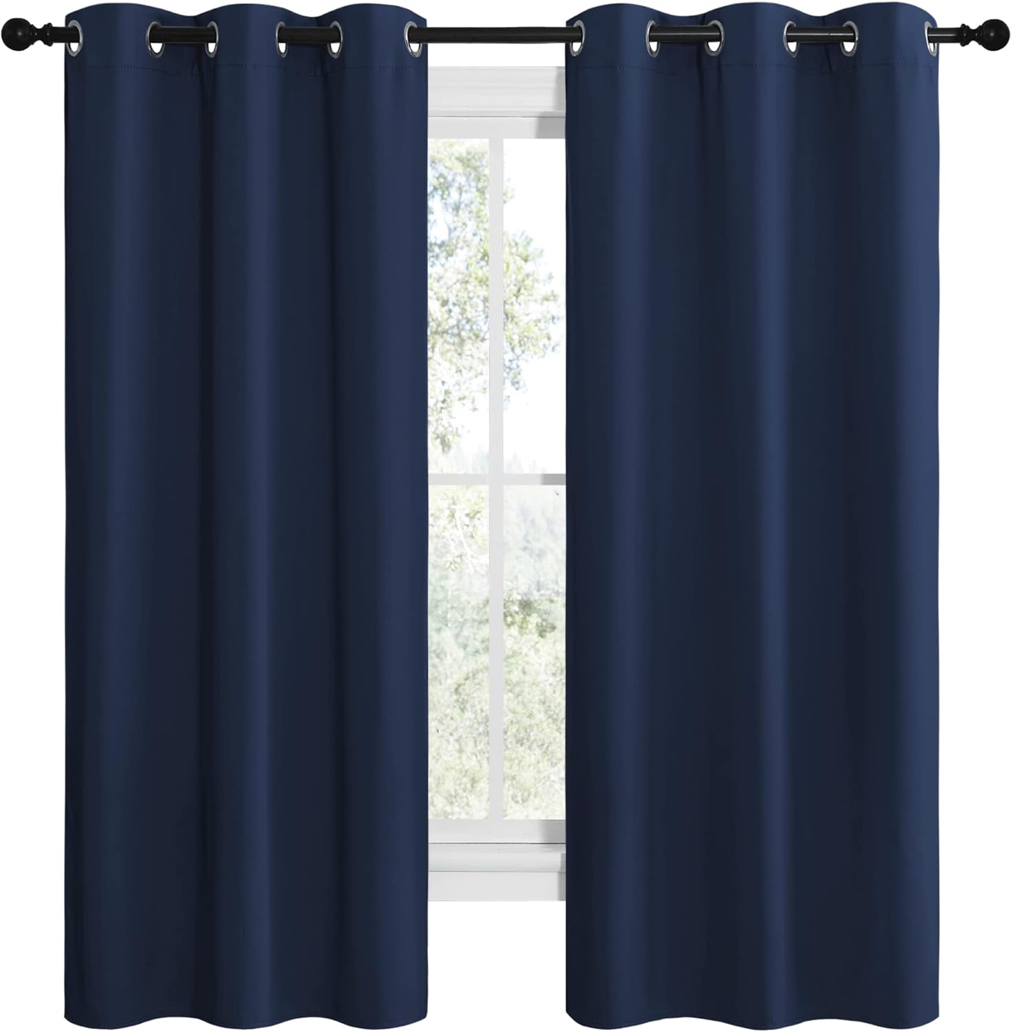 NICETOWN Blackout Curtains - Thermal Insulated Grommet Drapes for Kids' Room | Navy, 42 x 68 Inches