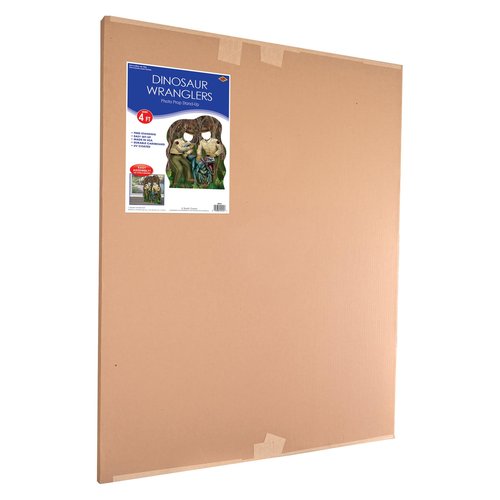Beistle 49.25" x 37.25" Dinosaur Wranglers Photo Prop with Easel, Dino Themed Party Decorations, Photography Backdrop
