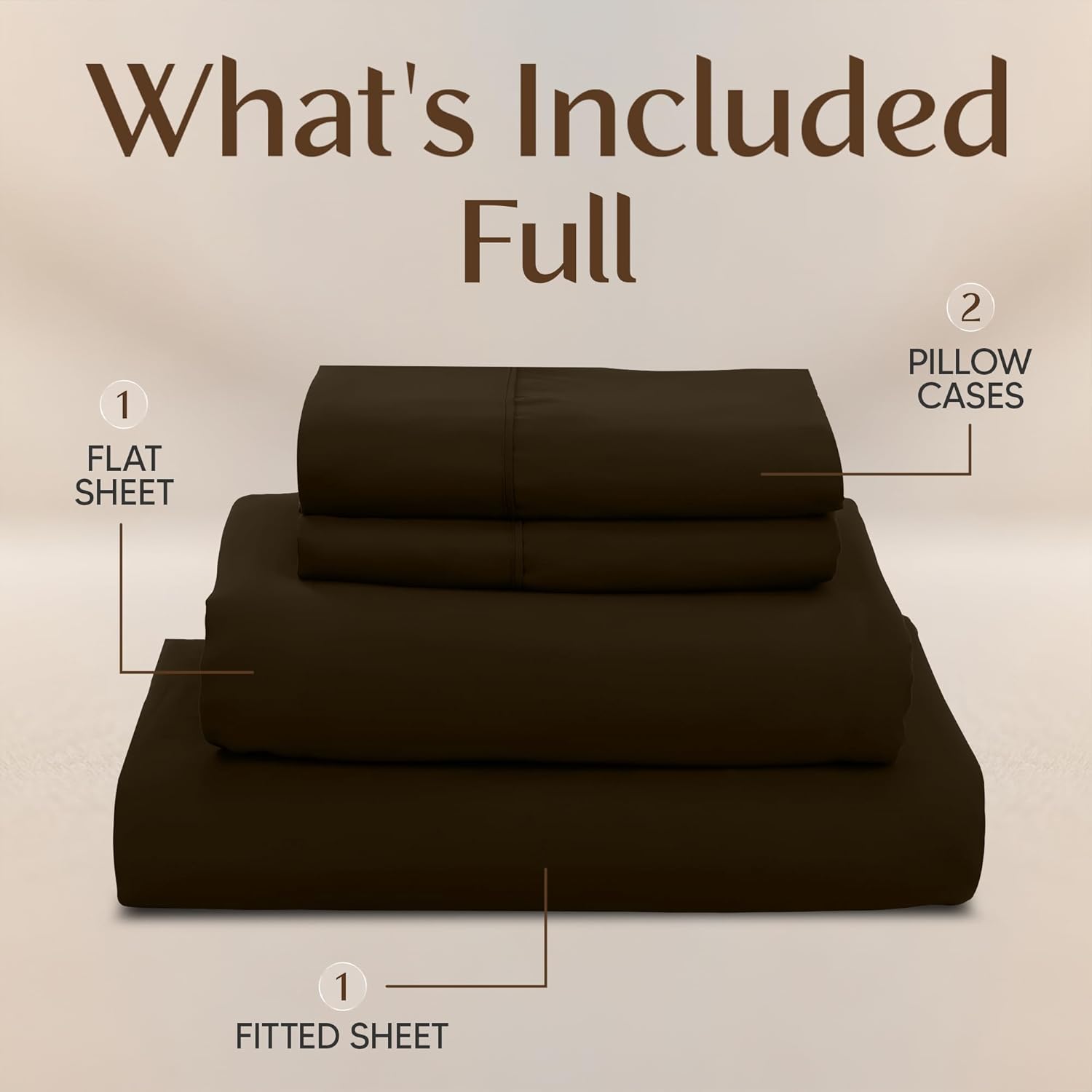 Utopia Bedding Full Size Sheet Set - Soft, Breathable Microfiber - 4 Pieces in Brown | Oeko Tex Certified