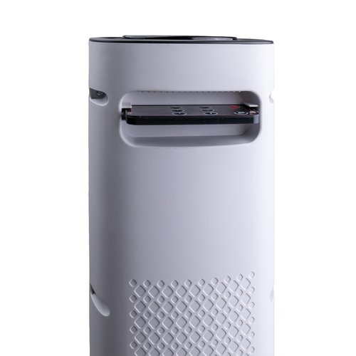 Comfort Zone 25-Inch Oscillating Tower Space Heater with 3D Flame Effect – 1500W Ceramic Electric Fireplace Heater, Digital Thermostat, 8H Timer, Remote Control & Advanced Safety Protection – Black