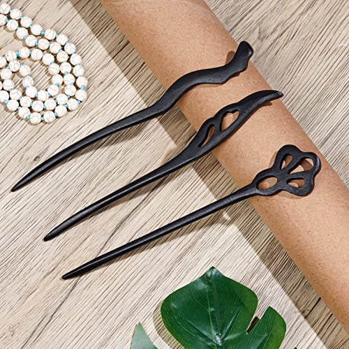Miayon 10-Piece Wooden Hair Sticks Vintage Chinese Hair Chopsticks Pins