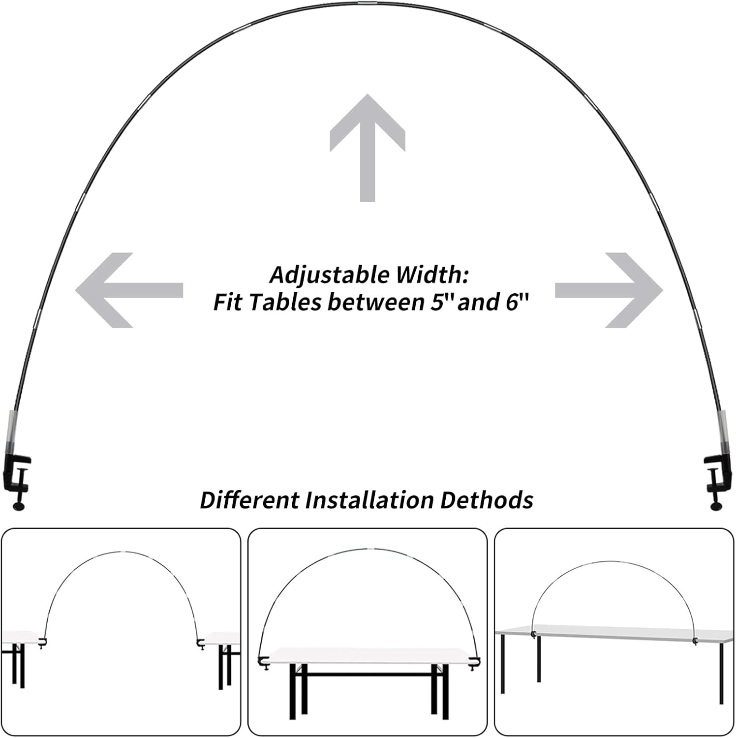 RUBFAC Balloon Arch Kit - Adjustable Black Stand for Table Decorations | Perfect for Parties & Events