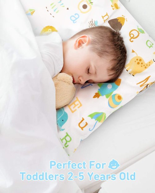 Babebay Toddler Pillow - Soft Cotton, Machine Washable | 13x18 Inch Kids Sleeping Pillow, 1 Pack