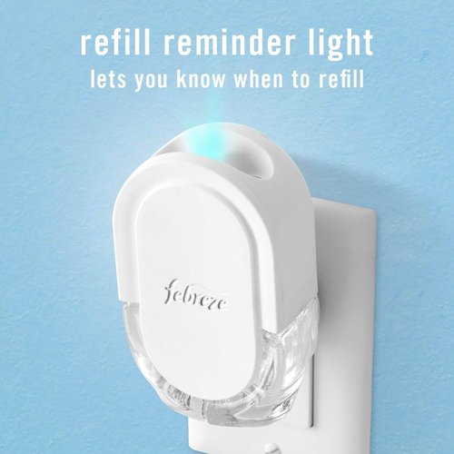 Febreze Plug-In Air Freshener Starter Kit - Ocean Scent, Long-Lasting Odor Control | Includes Warmer + 2 Refills