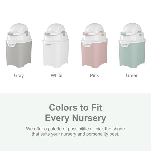 Foundations Mini Diaper Pail - Airtight & Odorless Diaper Disposal, Holds 30 Newborn Diapers - Gray