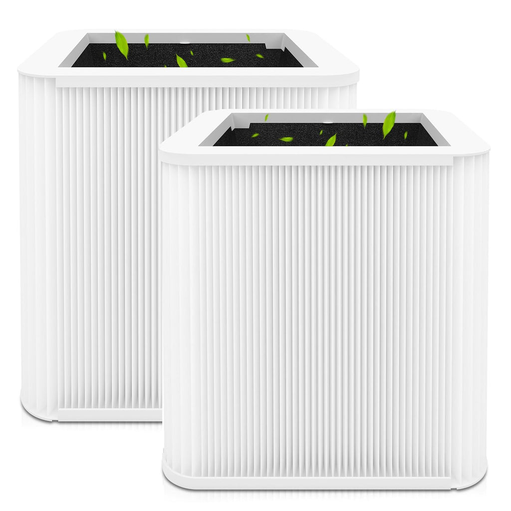 XBGG 211+ Replacement Filter Compatible with Blue Pure 211 Air Purifier Series, 2-in-1 Filtration System of H13 True HEPA and Activated Carbon Filter, 2 Pack