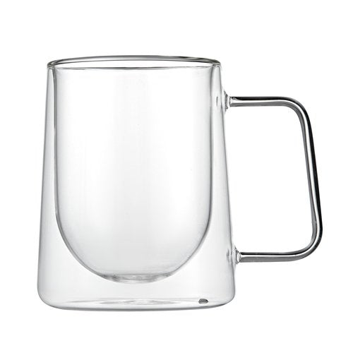 Restaurantware Glass Espresso Cups 12 Count 10 Ounces Borosilicate Double Wall Glass Coffee Mugs Insulated Clear Tea Drinkware for Hot or Cold Beverages