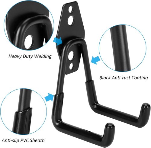 Heavy Duty Garage Hooks by [Brand Name] - 100 lbs Capacity Utility Steel Organizer for Tools, Ladders & Bikes
