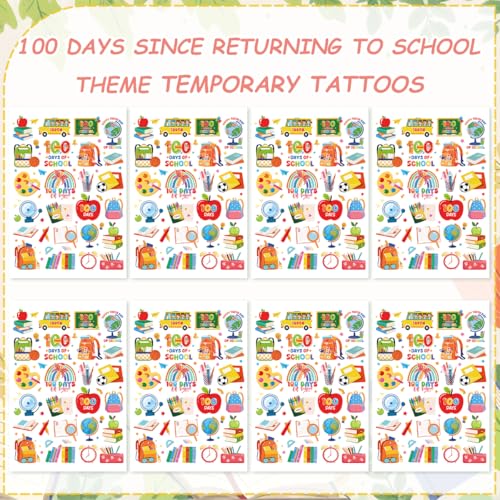 100 Days of School Temporary Tattoos - 200+ Party Favors & Classroom Rewards