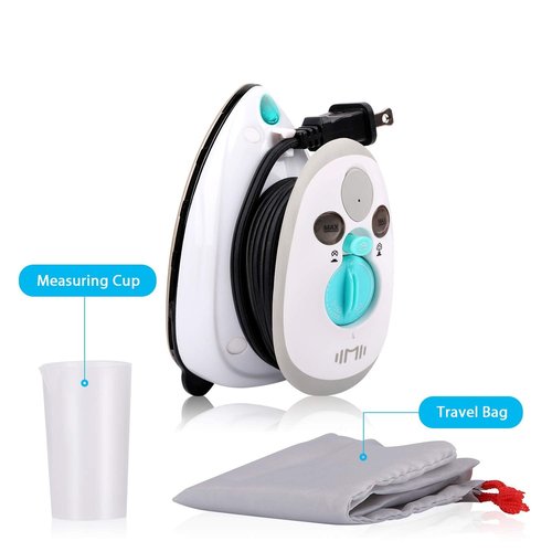 IIMII Mini Travel Steam Iron, Dual Voltage 420W Power, Fast Heat Up, Powerful Steam, Non-Stick Soleplate and Compact Design, Best Travel Quilting Sewing Iron