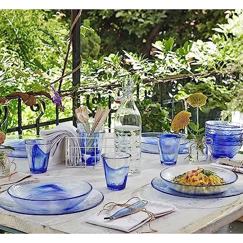 Bormioli Rocco Set Of 2 Moresca Bottles, 33.75 Oz. Clear Textured Glass, With Swing Top Hermetic Lid, Leak Proof Water Bottle, Dishwasher Safe, Made In Italy