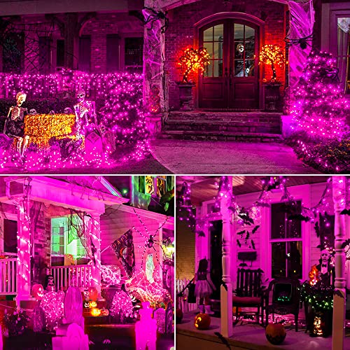 Purple Halloween Mini String Lights 2 Pack, 50 Count, 13FT Green Wire - Decorative Indoor & Outdoor Lighting