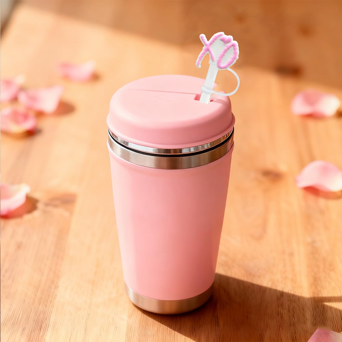 6PCS Valentine Day Straw Cover Cap for Stanley Cup, Silicone Straws Topper for Stanley 30&40 Oz Tumbler with Handle, 10mm/0.4in Drinking Straws Tip Covers for Valentine Gifts