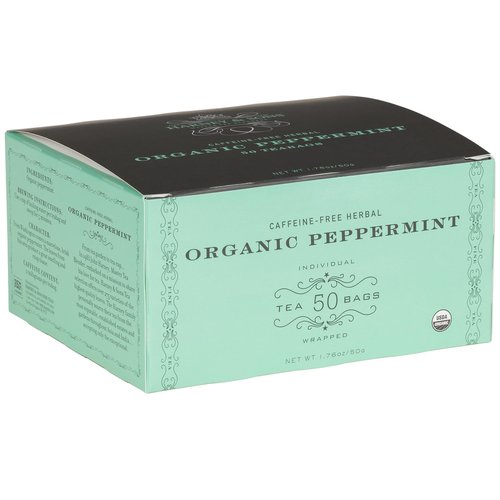Harney & Sons Organic Peppermint Tea - Refreshing Herbal Blend | 1.76oz (50 Tea Bags)
