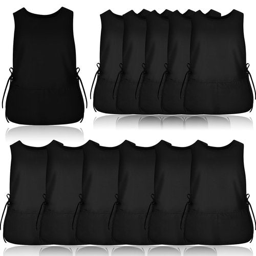 TFTAFAN Cobbler Apron Unisex Waterproof Apron with 2 Deep Pockets Art Smock for Painting Cleaning Artiest Apron work kitchen (12, Black)