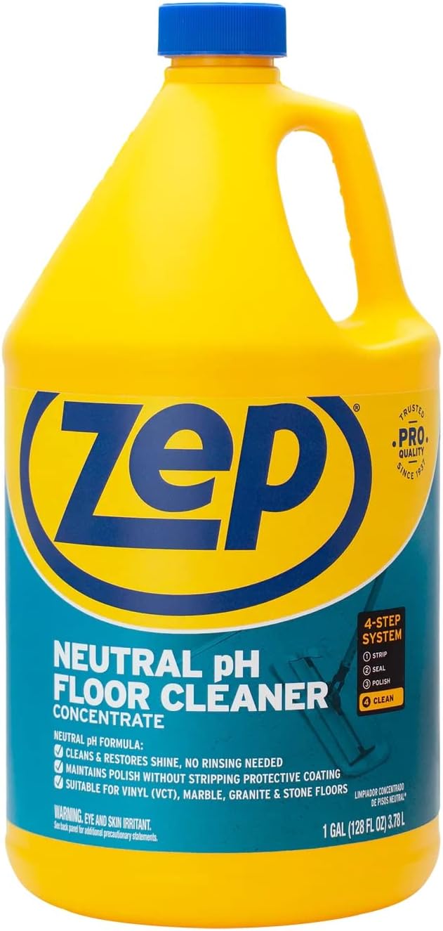 Zep Neutral pH Floor Cleaner - Concentrated All-Purpose Solution - 1 Gallon Size