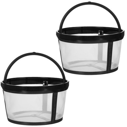 2 Pack Reusable Coffee Filters 4-5 Cup Nylon Mesh Coffee Filter Reusable Filter Basket With Mesh Bottom Permanent Filters Replacement with Handle for Makers and Brewers