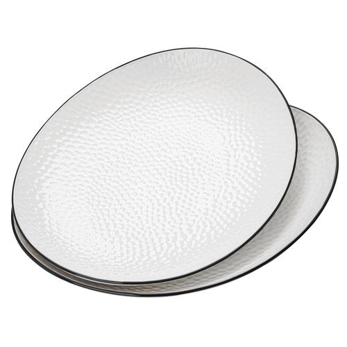 Roeveca 15" Large Serving Platter - Oval Large Serving Tray, Ceramic Serving Dish, White Platters for Serving Food, Appetizers, Entertaining, Party, Set of 2