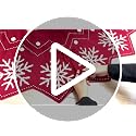 48-Inch Reversible Knit Snowflake Christmas Tree Skirt - Burgundy & White