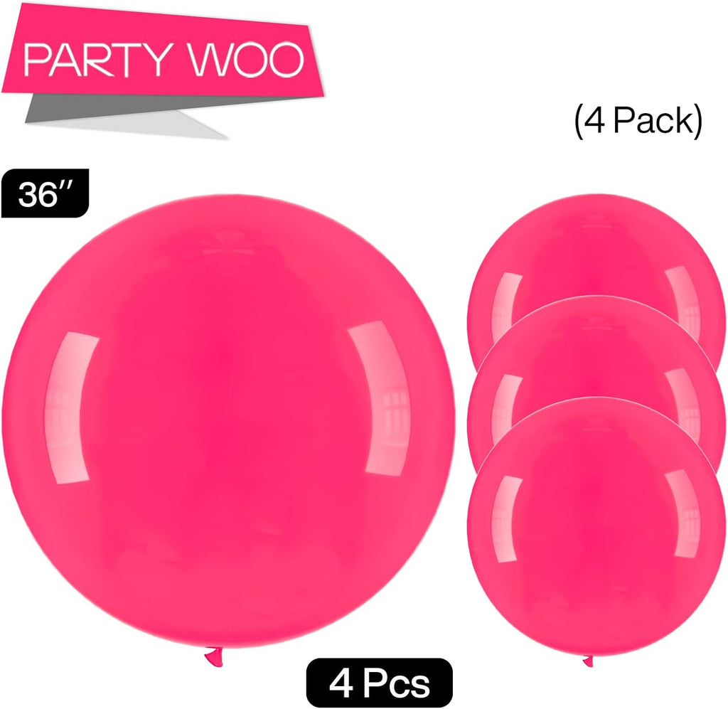 PartyWoo Hot Pink Balloons - 36 Inch Magenta Fuchsia Balloons for Baby Showers & Celebrations