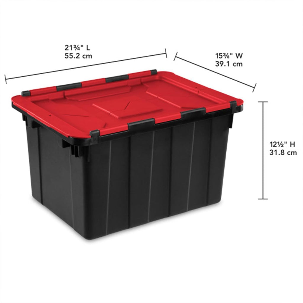 Sterilite 12 Gallon Heavy-Duty Industrial Tote - 6-Pack Stackable Storage Bins for Garage & Home Organization