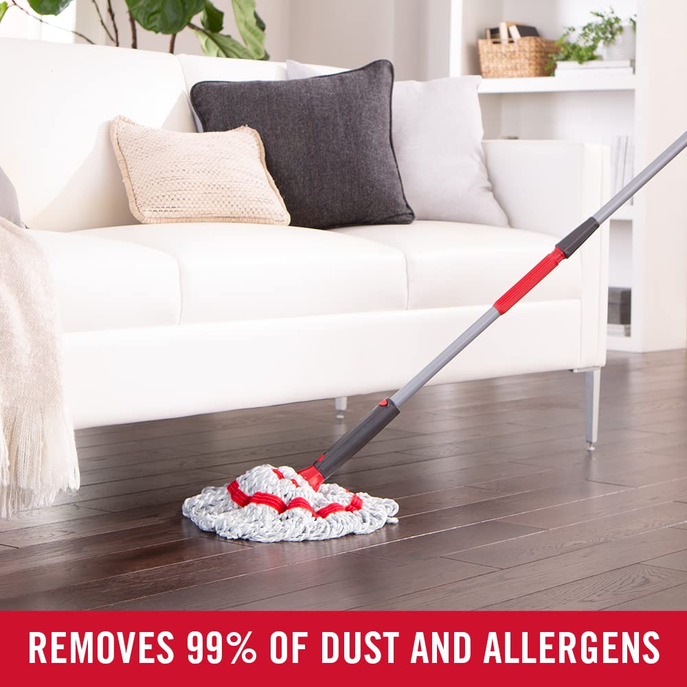Rubbermaid Microfiber Twist Mop Kit - Lightweight, Machine Washable with 2 Refills | Safe for All Floor Types