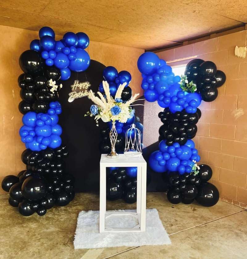 EICUECUE Blue and Black Balloon Arch Kit - 154 Pcs for Parties