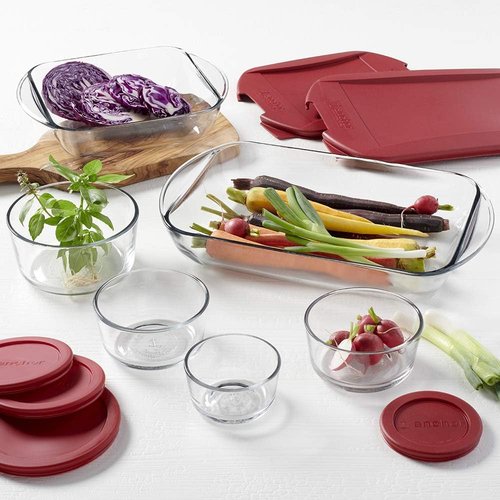 Anchor Hocking 12-Piece Glass Food Storage Set - BPA-Free SnugFit Lids | Microwave, Oven, Freezer Safe
